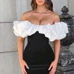 Allie Mini Dress - Black/White - Image 11