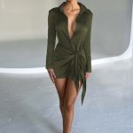 Gianna Mini Dress - Khaki - Image 2