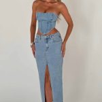 Flor Maxi Skirt - Blue