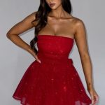 Katrina Mini Dress - Red Sparkle