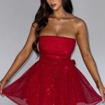 Katrina Mini Dress - Red Sparkle - Image 2