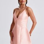 Nicole Mini Dress - Peach - Image 4