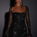 Brea Mini Dress - Black Sparkle - Image 2