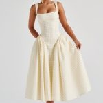 Sherrie Midi Dress - Lemon Gingham - Image 4