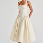 Sherrie Midi Dress - Lemon Gingham - Image 5