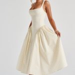 Sherrie Midi Dress - Lemon Gingham - Image 7
