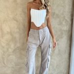 Tinashe Cargo Pants - Light Grey - Image 2