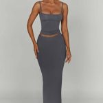 Yazmin Maxi Skirt - Charcoal - Image 7