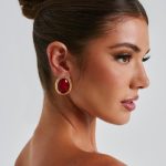 Eloise Earrings - Red/Gold