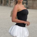 Gemma Mini Dress - Black/White - Image 6