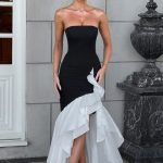 Angelina Maxi Dress - Black/White