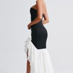 Angelina Maxi Dress - Black/White - Image 4