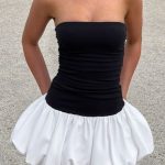 Gemma Mini Dress - Black/White - Image 4