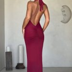 Harmonia Maxi Dress - Burgundy - Image 4