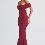 Stephanie Maxi Dress - Burgundy - Image 4
