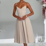 Mariella Midi Dress - Beige - Image 5