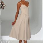 Mariella Midi Dress - Beige - Image 6