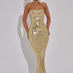 Atari Maxi Dress - Gold - Image 6