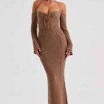 Samariah Maxi Dress - Chocolate - Image 9