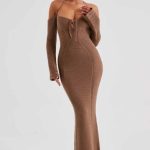 Samariah Maxi Dress - Chocolate - Image 10
