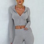 Portia Knit Hoodie - Light Grey Marl
