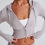Portia Knit Hoodie - Light Grey Marl - Image 6