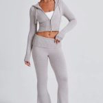 Portia Knit Hoodie - Light Grey Marl - Image 7