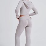 Portia Knit Hoodie - Light Grey Marl - Image 9