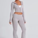Portia Knit Hoodie - Light Grey Marl - Image 16