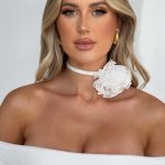 Tilli Floral Neck Tie - Ivory - Image 2