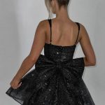 Polly Mini Dress - Black Sparkle - Image 2