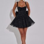 Polly Mini Dress - Black Sparkle - Image 4