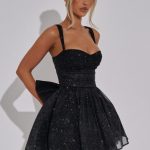 Polly Mini Dress - Black Sparkle - Image 8