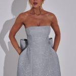 Alice Mini Dress - Silver Sparkle - Image 6