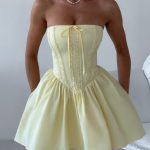 Evie Mini Dress - Lemon - Image 2