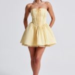 Evie Mini Dress - Lemon - Image 4