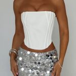 Anissa Mini Skirt - Silver