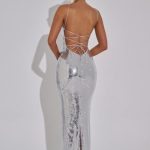 Atari Maxi Dress - Silver - Image 9