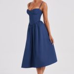 Daisey Midi Dress - Navy - Image 3