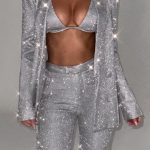 Glacia Oversized Blazer - Silver Sparkle