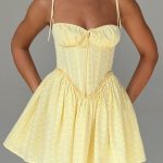 Phoebe Mini Dress - Lemon - Image 3