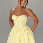 Phoebe Mini Dress - Lemon - Image 4