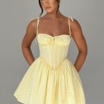Phoebe Mini Dress - Lemon - Image 6