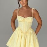 Phoebe Mini Dress - Lemon - Image 7