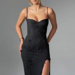Dalary Maxi Dress - Black Lined - Image 11