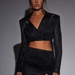 Stefania Mini Skirt - Black Sparkle - Image 3