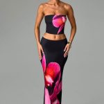 Allegra Maxi Skirt - Black Floral Print