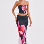 Allegra Maxi Skirt - Black Floral Print - Image 6