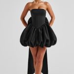 Lotus Mini Dress - Black - Image 3