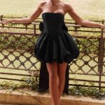 Lotus Mini Dress - Black - Image 5